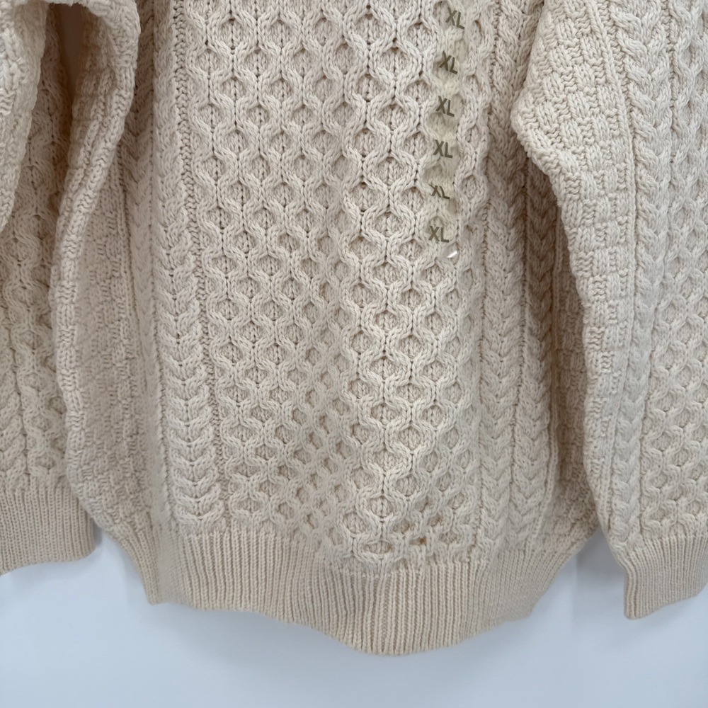 Blarney Woolen Mills Womens Aran Cable Knit 100% Merino Wool Size XL Ireland - Picture 3 of 9